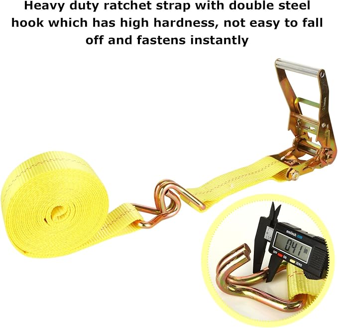 4 Pack 2 Inch Ratchet Straps Heavy Duty 16ft Tie Down Straps Ratchet - Image 4