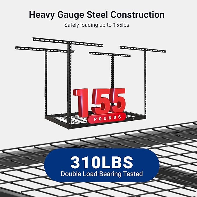 FLEXIMOUNTS 2x3 Overhead Garage Storage Rack, Adjustable Organization System - Image 4