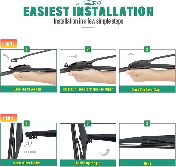 24" 19" 12" Windshield Wiper Blades Replacement - Image 8