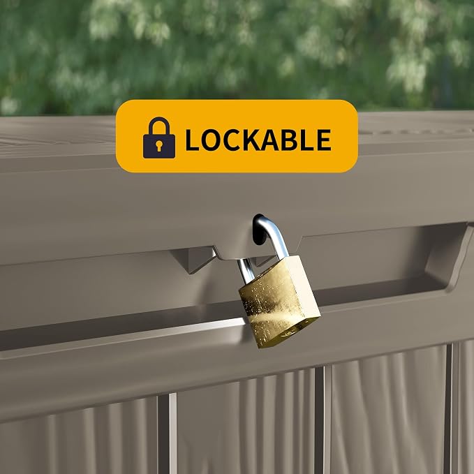 320 Gallon Outdoor Storage Box Patio Deck Box Waterproof, Resin Lockable - Image 5