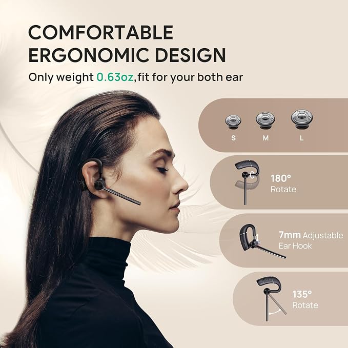 Yealink BH71 Lite Bluetooth Headset, Wireless Earpiece - Image 4