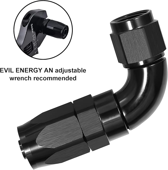 EVIL ENERGY 4AN 90 Degree One Piece Full Flow Hose End Fitting Swivel - Image 4