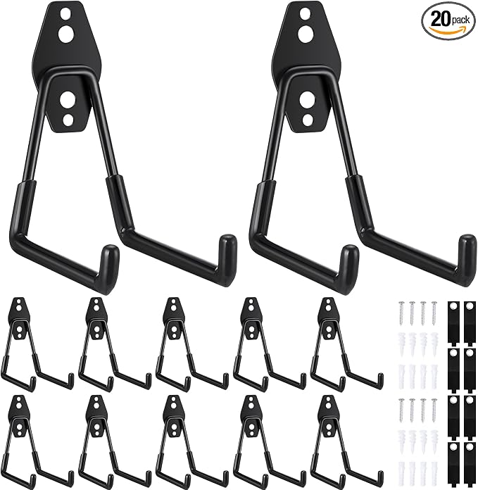 Landhoow 20 Pack Garage Hooks Set Include 12 Pcs Steel Garage Hooks Heavy Duty by Landhoow