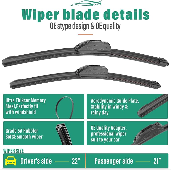 22" 21" 12" Windshield Wiper Blades Replacement - Image 3