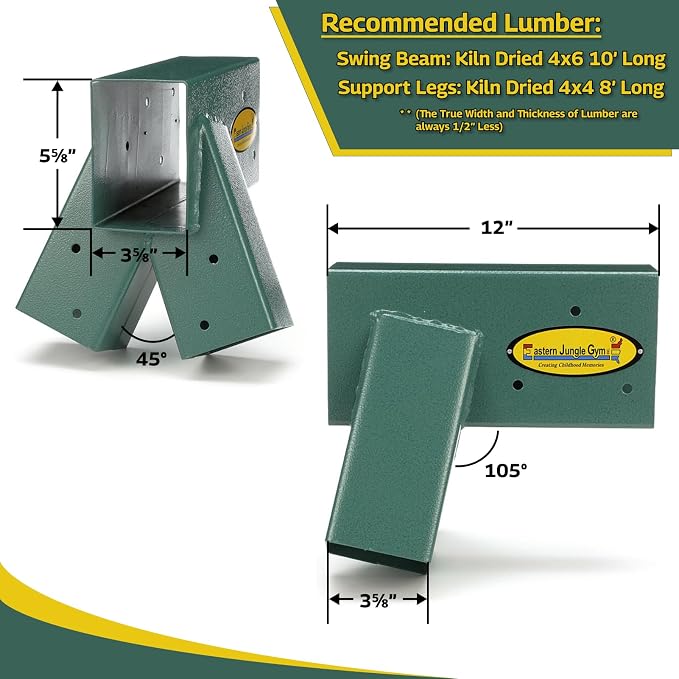Eastern Jungle Gym Easy 1-2-3 A-Frame Swing Set Brackets Pack of 4 Brackets - Image 2