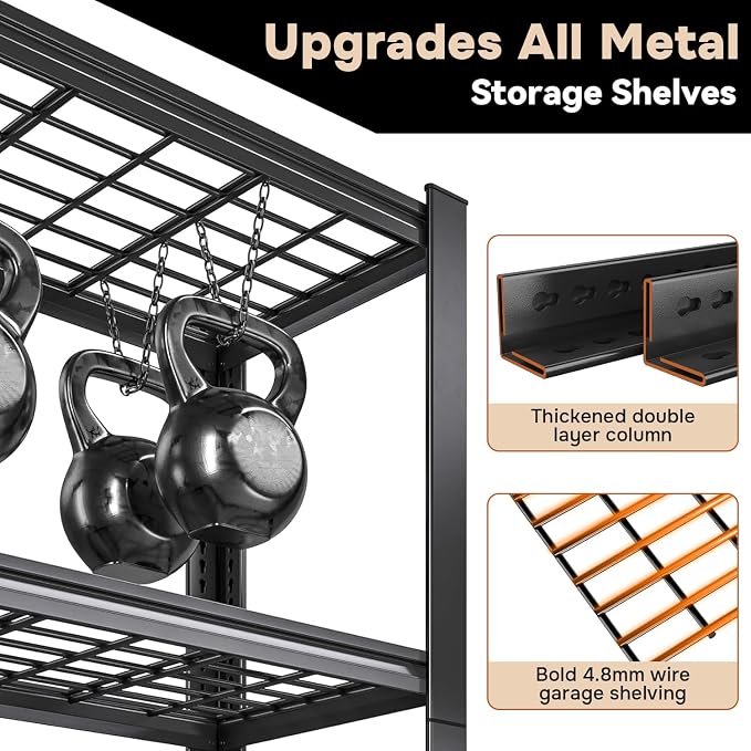 47.2''W Wire Shelving Unit, 3500LBS Capacity Heavy Duty Storage - Image 3