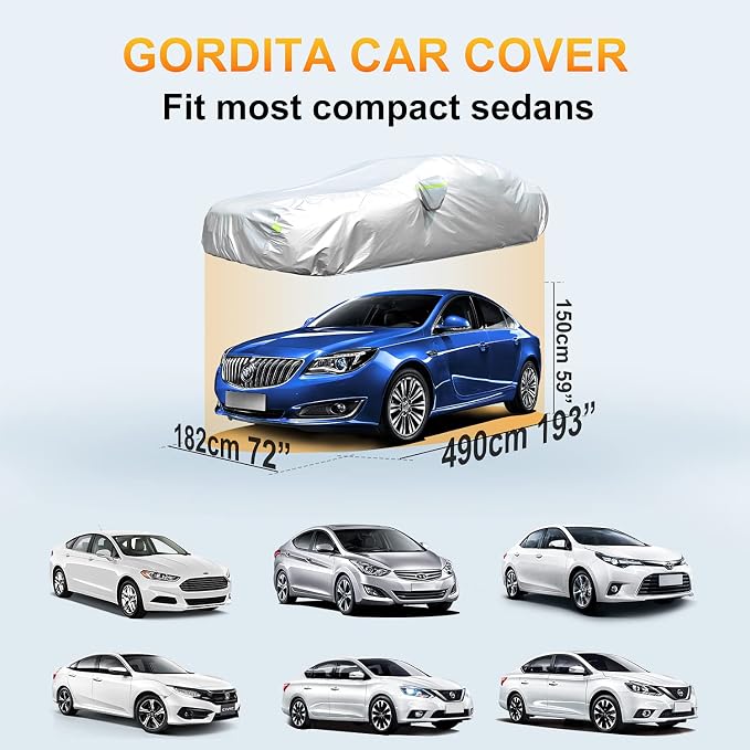 Car Cover, GORDITA Car Covers Waterproof All Weather Snowproof Windproof - Image 4