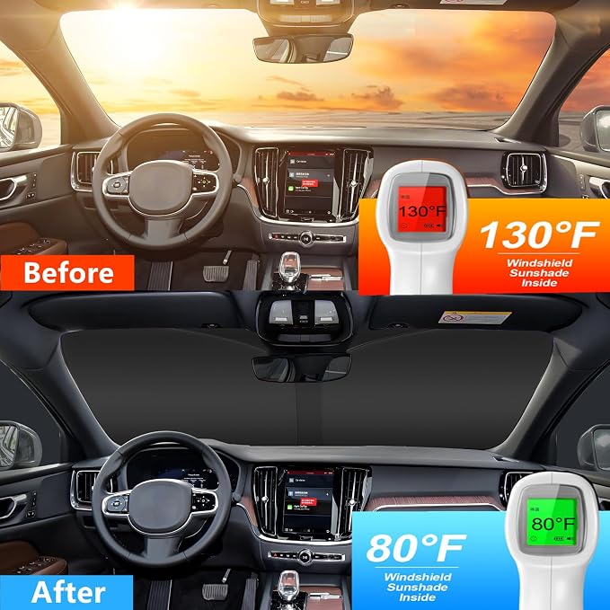 Windshield Sun Shade for 2018-2023 Toyota CHR Custom Fit Foldable Front Window - Image 4