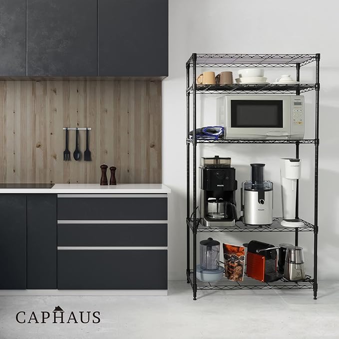 CAPHAUS NSF Adjustable Height Wire Shelving Unit w/Liner, Basement Storage - Image 2
