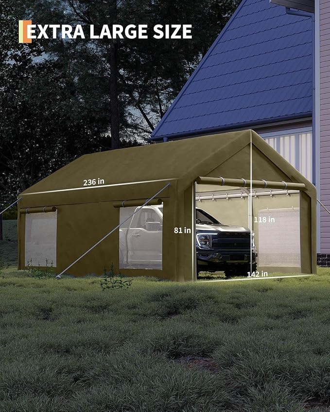 12 x 20ft Heavy-Duty Carport Canopy - Image 3