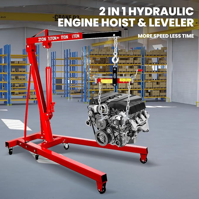 5500 Lbs Folding Cherry Picker Engine Hoist, 2.5 Ton Engine Crane - Image 2