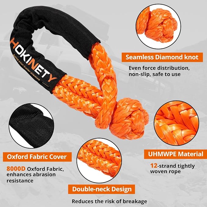 Kinetic Recovery Tow Rope: 1.26" x 30ft 55000LBS Snatch Strap - Image 3