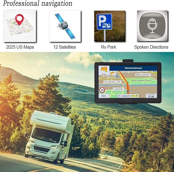 Truck GPS Commercial Drivers 2025, Trucker Car GPS Navigator, 9 inch Navigation - Image 3