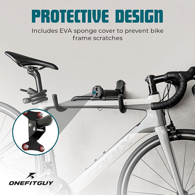 Bike Wall Mount, 1 Pack Bike Hanger, Foldable Bicycle Storage Horizontal Rack - Image 3