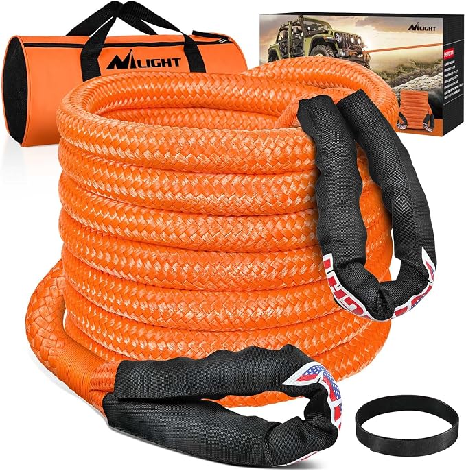 Nilight Kinetic Recovery Rope 28, 600LBS 7/8" x 20ft Snatch Strap Heavy Duty by Nilight