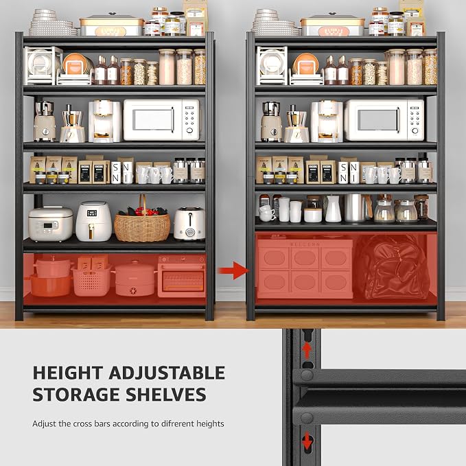 84" H x 55.12" W 6 Tier Metal Garage Storage Shelves, 3600 LBS Heavy Duty - Image 4