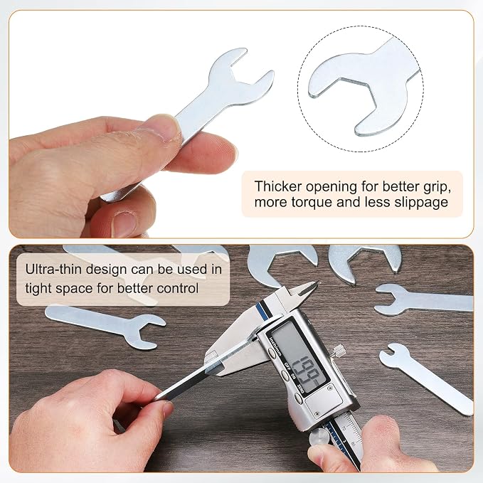 HARFINGTON 10pcs Small Wrench Open End Wrench 12x70x1.5mm Metric U-Shaped - Image 5