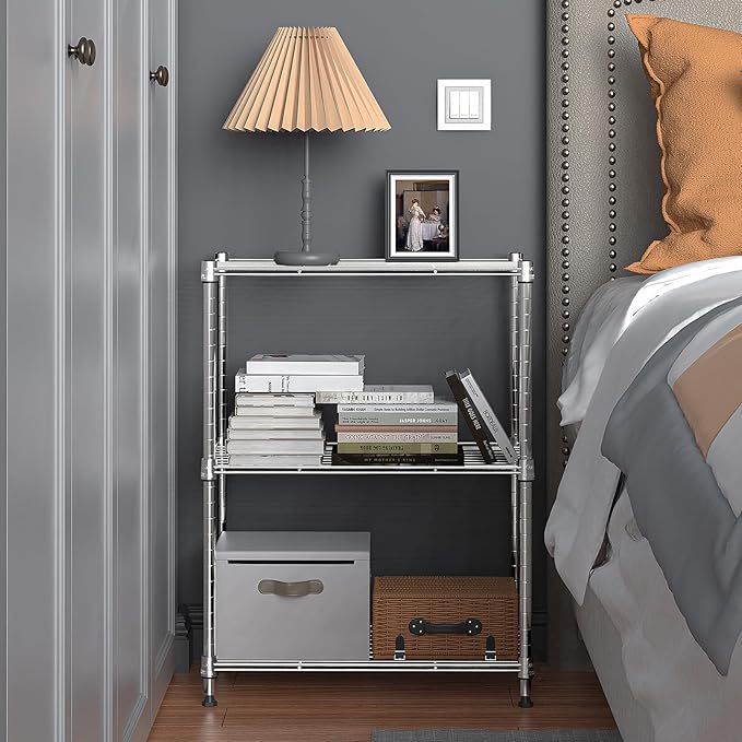 450 lbs Wire Storage Shelving 3-Tier Utility Shelving Unit Steel Organizer Wire - Image 8