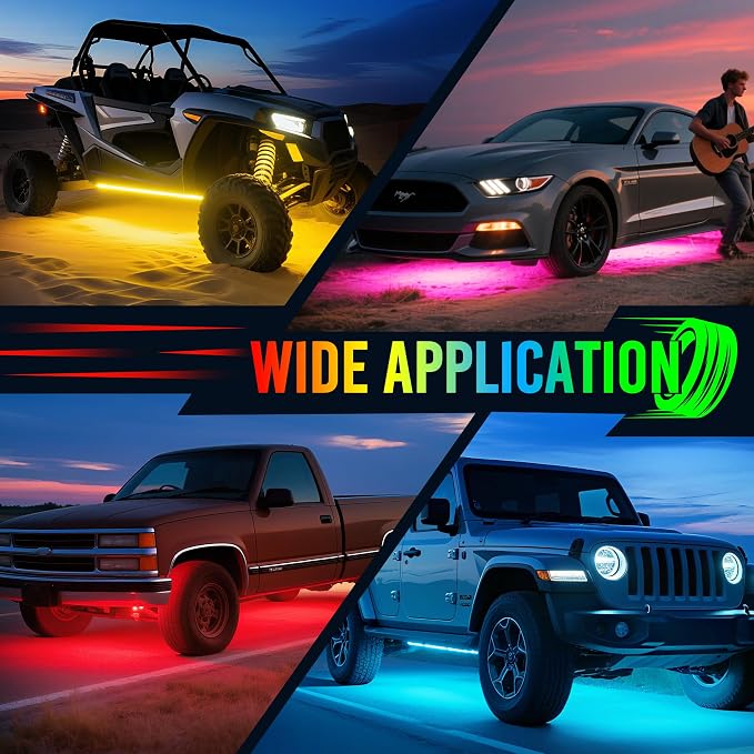 MICTUNING U8 RGB+IC Underglow LED Light Bars 888 LEDs, Dual Remote Control - Image 7