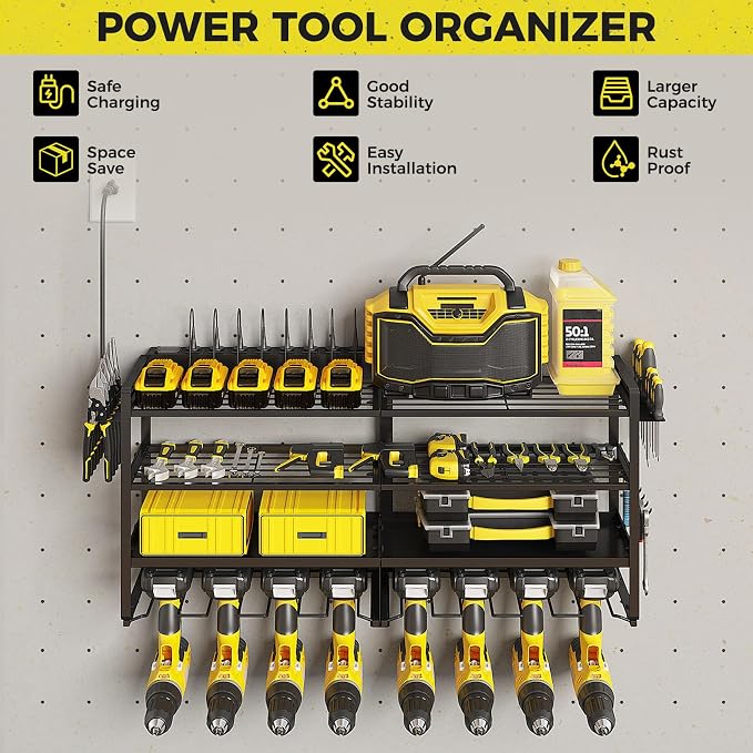 ‌Heavy Duty 4-Layer Power Tool Organizer Wall Mount - Image 2
