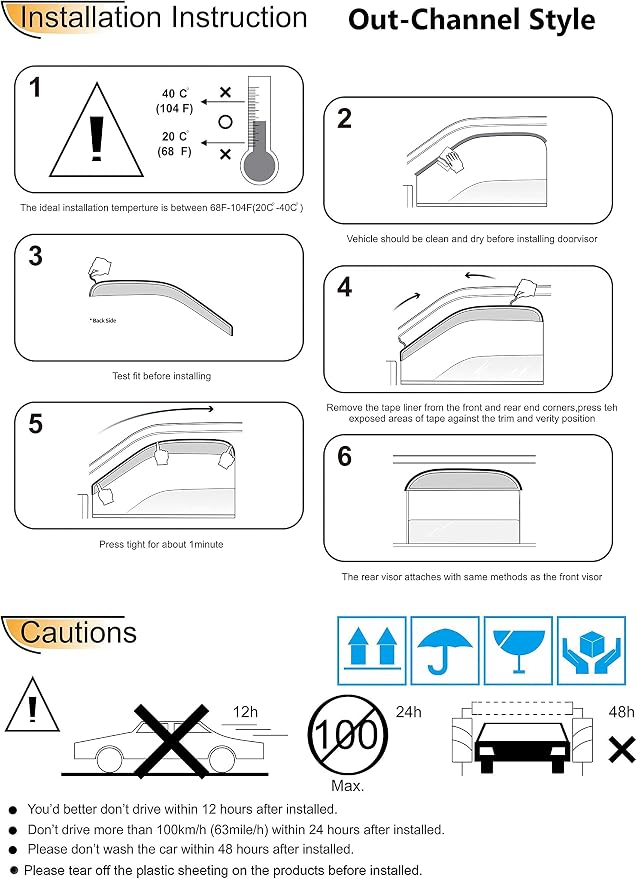 94375 Side Window Visor Wind Vent Deflector - Image 6