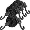 Bungee Cords with Hooks Heavy Duty, Flat Adjustable Bungee Cords with Hooks 32 by Rugtol