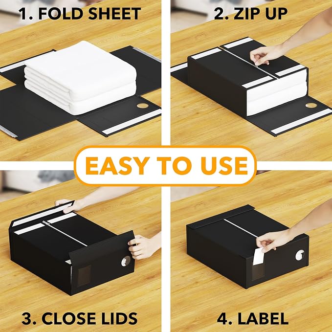 SpaceAid 6 Pack Bed Sheet Organizer and Storage, Foldable Sheet Organizer - Image 4