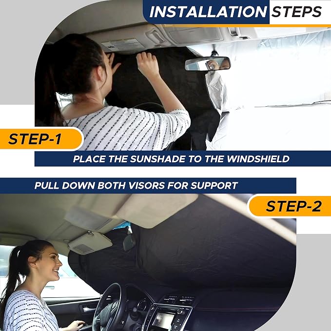EcoNour Windshield Sun Shade Premium | Sunshade Protects Car Interior | Car Sun - Image 8
