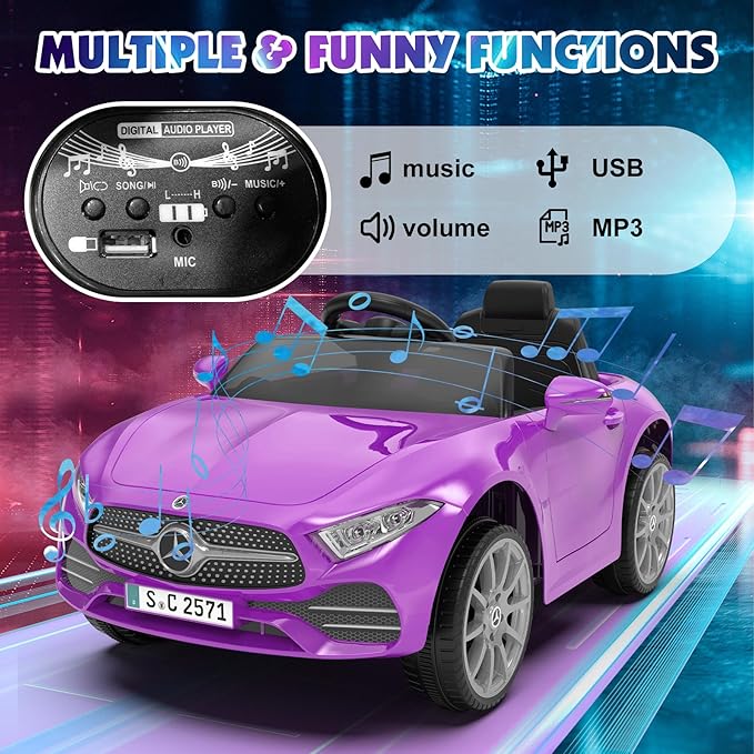 12V Kids Ride On Car with 2.4G Remote Control, Battery Powered Electric Car - Image 4