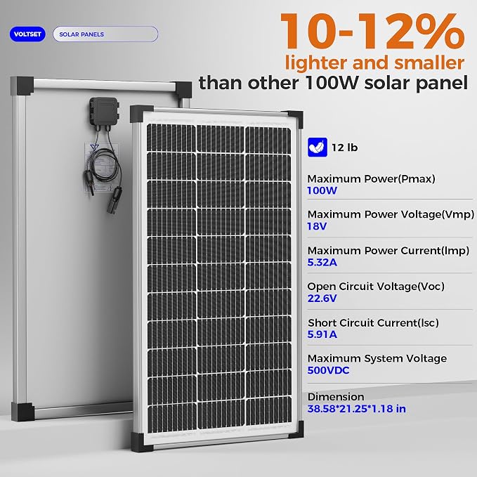 200W 12V Solar Panels, High Efficiency 9BB Cell Monocrystalline Solar Panel - Image 7