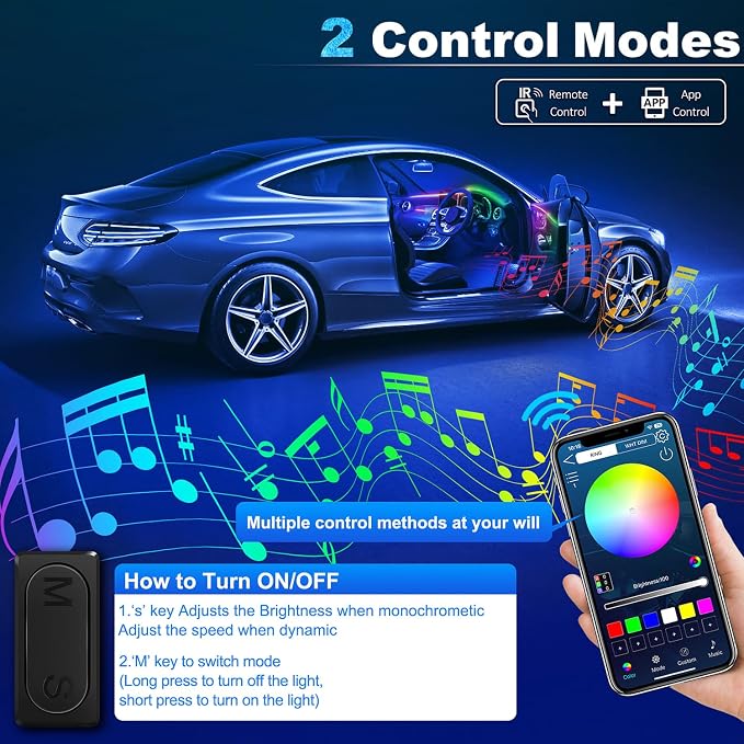 Dreamcolor Acrylic Interior Car LED Strip Light - Image 4