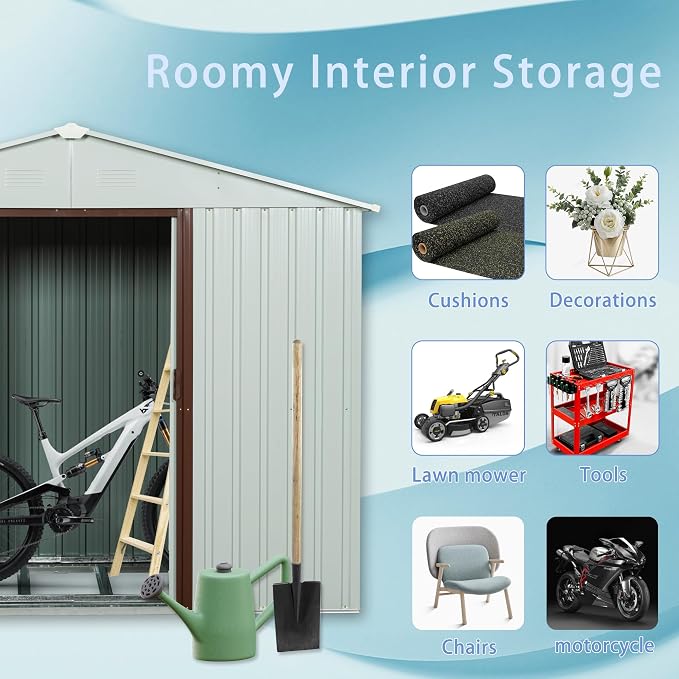8 x 4 FT Outdoor Storage Shed - Image 2