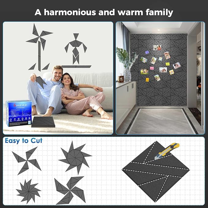 8 Pack Self-Adhesive Soundproof Wall Panels, 15.7 x 15.7 x 0.47 in Sound Proof - Image 5