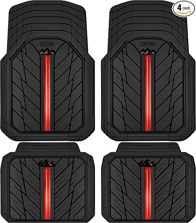 CAR PASS Metal Medium Rubber Floor Mats by CARPASS