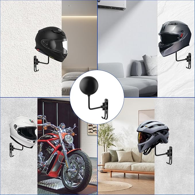 aiGear Motorcycle Helmet Holder, 180°Rotatable Motorcycle Helmet Rack - Image 5