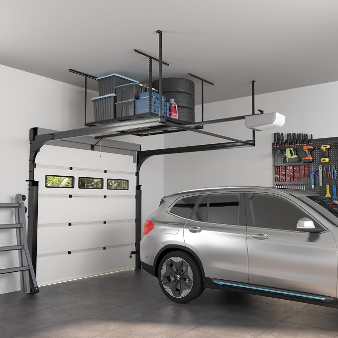 FLEXIMOUNTS 4x4 Overhead Garage Storage Rack, Adjustable Organization System - Image 7