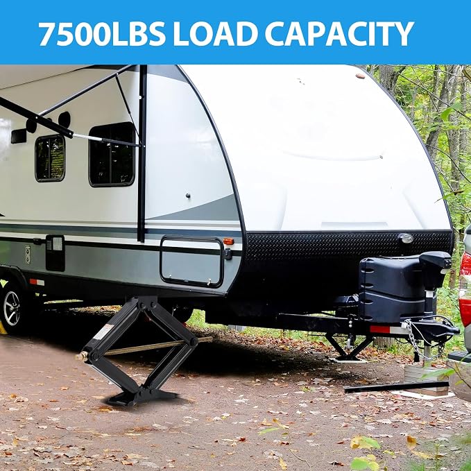 24" Car Scissor Jack, Support 7500lb Load Capacity Leveling Stabilizer - Image 2