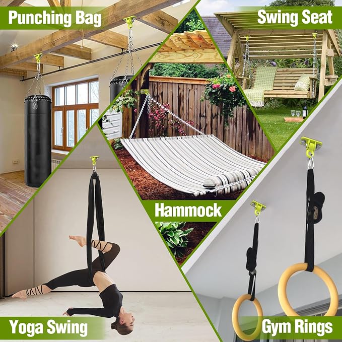 BETOOLL Swing Hangers with Bearing, Heavy Duty Porch Swing Hanging Kit - Image 6