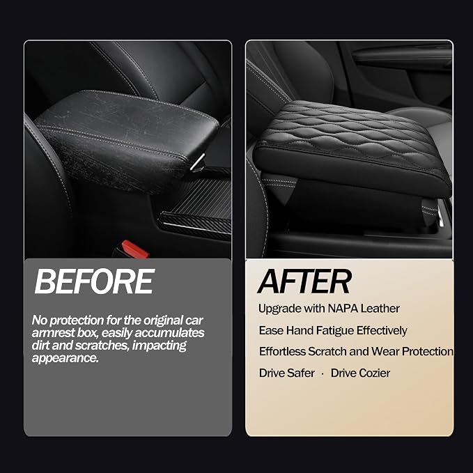 Car Center Console Cover pad PU Leather, Vehicle Arm Rest Cushion Protector - Image 6