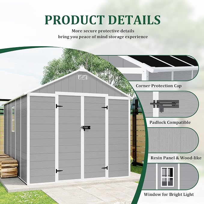MyVoice 8x8 FT Outdoor Resin Storage Shed - Image 2