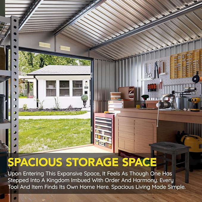 10x10 FT Outdoor Metal Storage Shed - Image 6