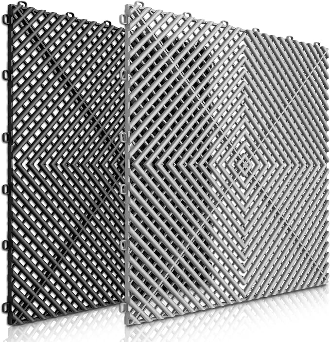 25PCS|15.7"x15.7" Garage Flooring Tiles, Non-Slip Interlocking Plastic Garage - Image 2