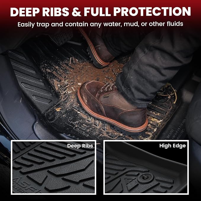 LASFIT Floor Mats for Toyota Tundra 2022-2025 Double Cab, Custom Fit All - Image 4