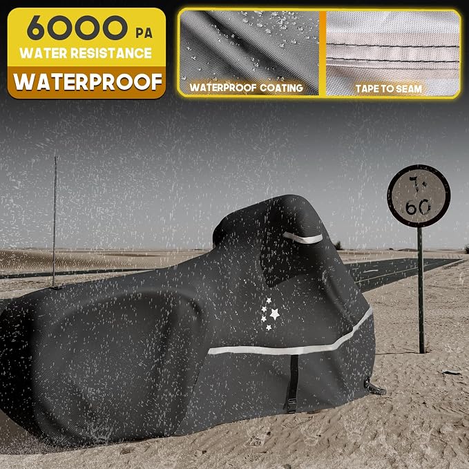 Motorcycle Cover 420D Heavy Duty All Season Universal Weather Waterproof - Image 3