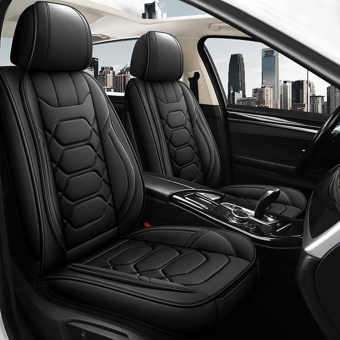 Pariitadin Leather Car Seat Covers Full Set, Waterproof Faux Leather Seat Covers by Pariitadin