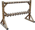 17-Place Freestanding Log Ski Rack Holder, Indoor & Outdoor Snowboard Racks by LogKayakRack