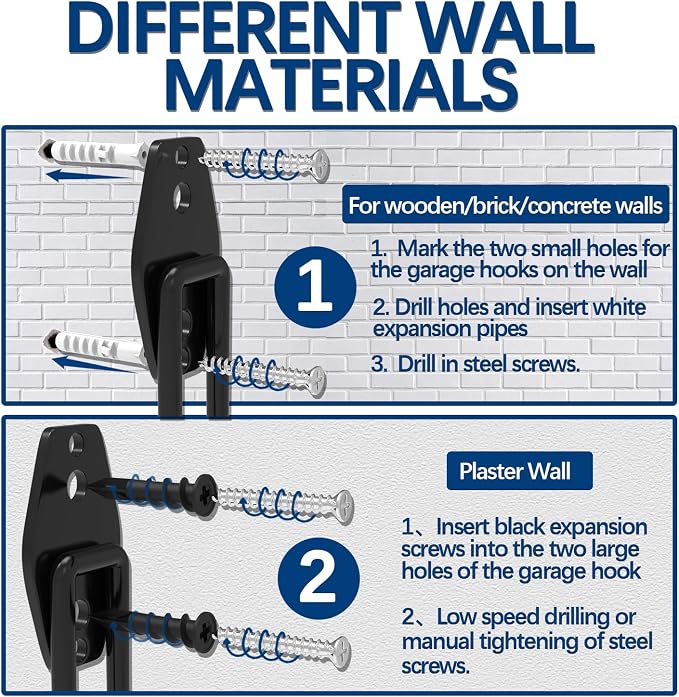 3-H Garage Wall Hooks 20 Pack, Garage Hooks Heavy Duty - Image 6