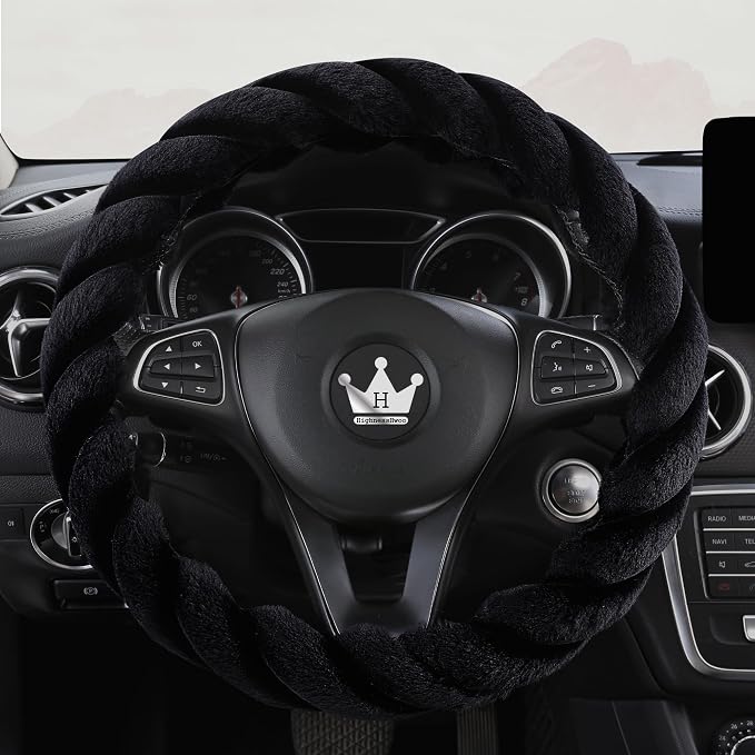 Luxury Fluffy Winter Car Steering Wheel Cover by HighnessHwoo