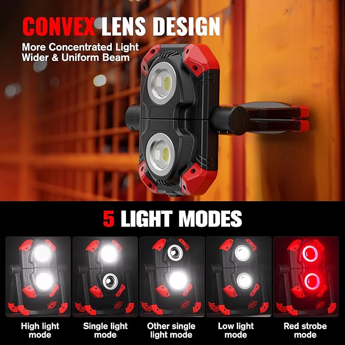 Adelante 2Pack Rechargeable LED Work Light - Image 3