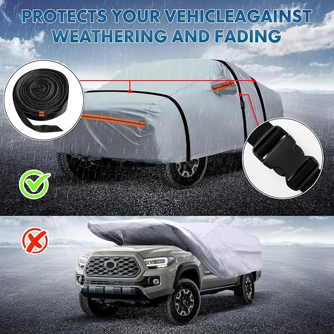 KEYOOG Fit for 178"-189" Length SUVs, 6-Layer Full Car Cover is All-Weather - Image 5